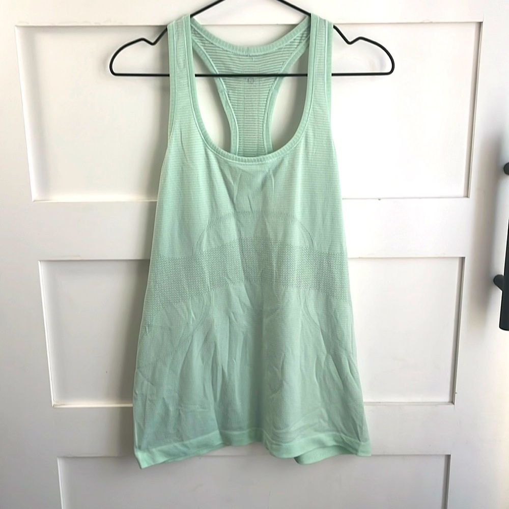 LULULEMON | GUC Racerback Tanks Mint subtle Gray Stripes sz 10